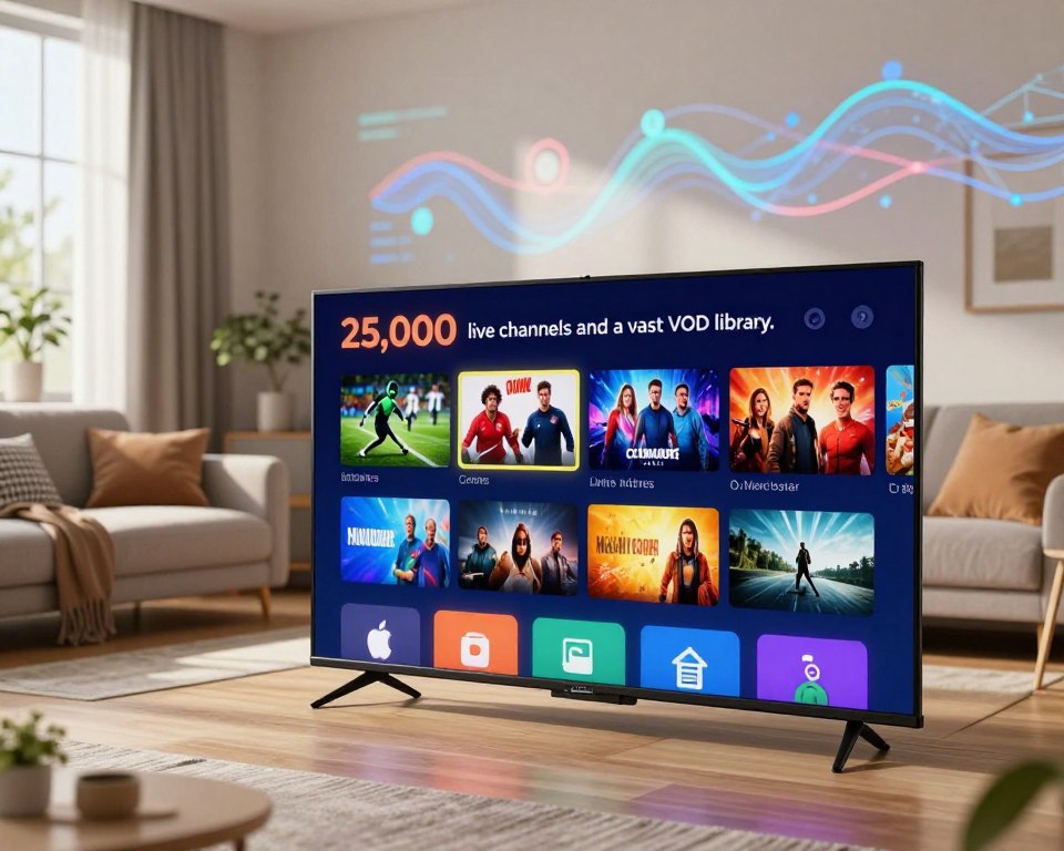 25,000 live channels and VOD library