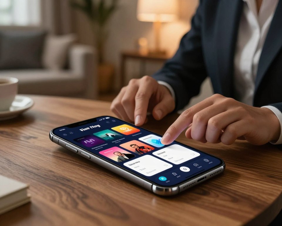 navigating media app interface